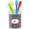 Houndstooth w/Pink Accent Toothbrush Holder (Personalized)
