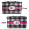 Houndstooth w/Pink Accent Tote w/Black Handles - Front & Back Views