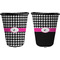 Houndstooth w/Pink Accent Trash Can Black - Front and Back - Apvl