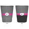Houndstooth w/Pink Accent Trash Can White - Front and Back - Apvl