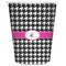 Houndstooth w/Pink Accent Waste Basket (Personalized)