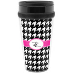 Houndstooth w/Pink Accent Acrylic Travel Mug without Handle (Personalized)