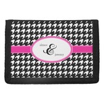 Houndstooth w/Pink Accent Trifold Wallet (Personalized)