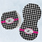 Houndstooth w/Pink Accent Two Peanut Shaped Burps - Open and Folded