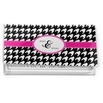 Houndstooth w/Pink Accent Vinyl Checkbook Cover (Personalized)