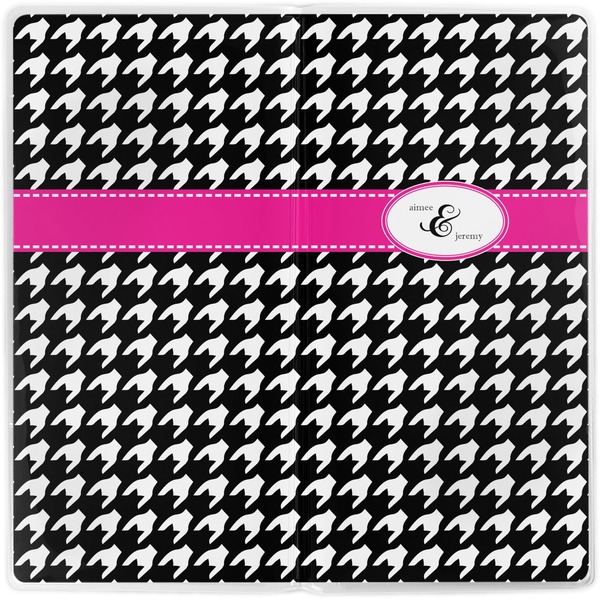 Houndstooth w/Pink Accent Vinyl Document Wallet - Apvl