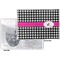 Houndstooth w/Pink Accent Vinyl Passport Holder - Flat Front and Back