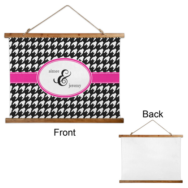 Houndstooth w/Pink Accent Wall Hanging Tapestry - Landscape - APPROVAL