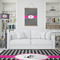 Houndstooth w/Pink Accent Wall Hanging Tapestry - Portrait - IN CONTEXT