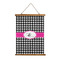 Houndstooth w/Pink Accent Wall Hanging Tapestry - Portrait - MAIN