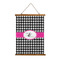Houndstooth w/Pink Accent Wall Hanging Tapestry (Personalized)