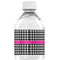 Houndstooth w/Pink Accent Water Bottle Label - Back View