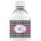 Houndstooth w/Pink Accent Water Bottle Label - Single Front