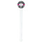 Houndstooth w/Pink Accent White Plastic 7" Stir Stick - Round - Single Stick