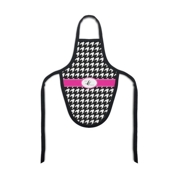 Custom Houndstooth w/Pink Accent Bottle Apron (Personalized)
