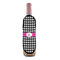Houndstooth w/Pink Accent Wine Bottle Apron - IN CONTEXT
