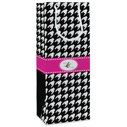 Houndstooth w/Pink Accent Wine Gift Bags (Personalized)