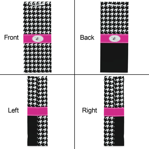 Houndstooth w/Pink Accent Wine Gift Bag - Matte - Approval