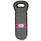 Houndstooth w/Pink Accent Wine Tote Bag (Personalized)