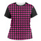 Houndstooth w/Pink Accent Womens Crew Neck T Shirt - Main