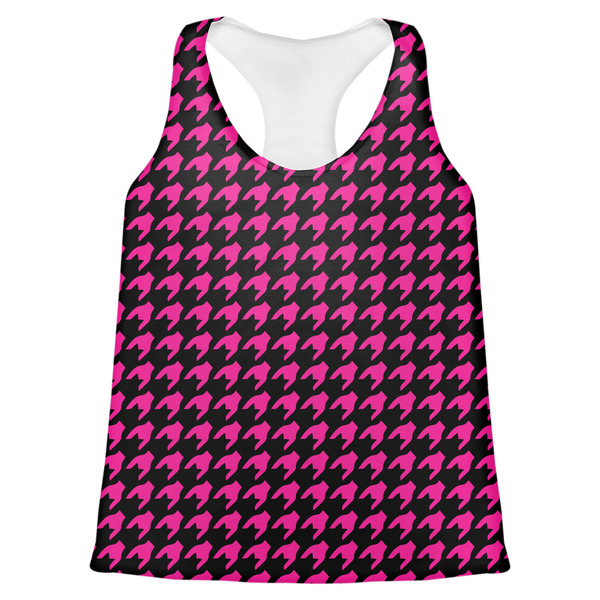 Custom Houndstooth w/Pink Accent Womens Racerback Tank Top - X Large