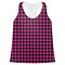 Houndstooth w/Pink Accent Womens Racerback Tank Tops - Medium - Front - Flat