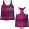 Houndstooth w/Pink Accent Womens Racerback Tank Tops - Medium - Front and Back