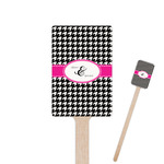 Houndstooth w/Pink Accent Rectangle Wooden Stir Sticks (Personalized)