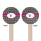 Houndstooth w/Pink Accent Wooden 6" Stir Stick - Round - Double Sided - Front & Back