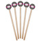 Houndstooth w/Pink Accent Wooden 6" Stir Stick - Round - Fan View