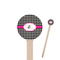 Houndstooth w/Pink Accent Wooden 7.5" Stir Stick - Round - Closeup