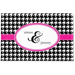 Houndstooth w/Pink Accent Woven Mat (Personalized)
