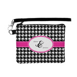 Houndstooth w/Pink Accent Wristlet ID Case w/ Couple's Names