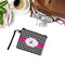 Houndstooth w/Pink Accent Wristlet ID Cases - LIFESTYLE