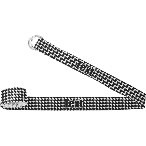 Custom Houndstooth w/Pink Accent Yoga Strap (Personalized)