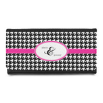 Houndstooth w/Pink Accent Leatherette Ladies Wallet (Personalized)