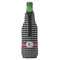 Houndstooth w/Pink Accent Zipper Bottle Cooler - BACK (bottle)