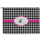 Houndstooth w/Pink Accent Zipper Pouch Large (Front)