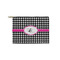 Houndstooth w/Pink Accent Zipper Pouch - Small - 8.5"x6" (Personalized)
