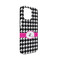 Houndstooth w/Pink Accent iPhone Case - Plastic - iPhone 13 Mini (Personalized)