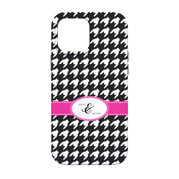 Houndstooth w/Pink Accent iPhone 13 Pro Tough Case - Back