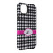 Houndstooth w/Pink Accent iPhone Case - Rubber Lined - iPhone 14 Pro Max (Personalized)