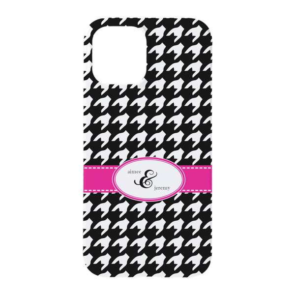 Houndstooth w/Pink Accent iPhone 15 Case - Back