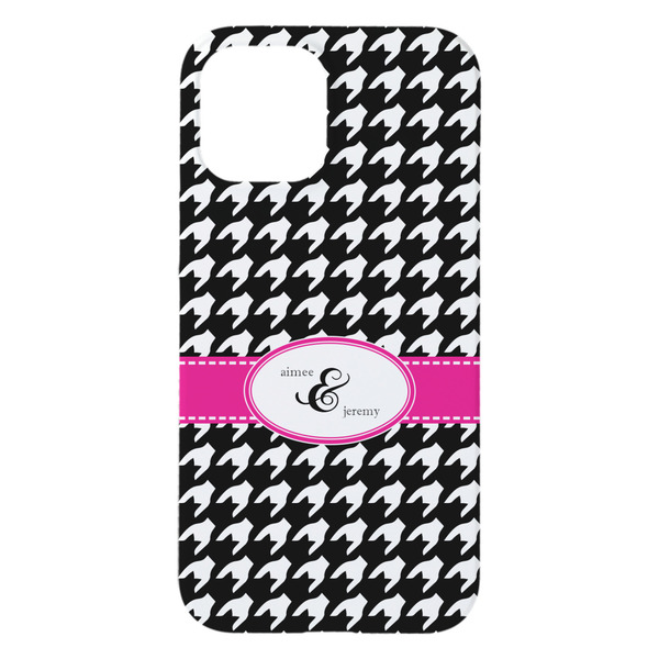 Houndstooth w/Pink Accent iPhone 15 Plus Case - Back