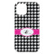 Houndstooth w/Pink Accent iPhone 15 Plus Case - Back