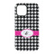 Houndstooth w/Pink Accent iPhone 15 Pro Tough Case - Back