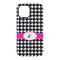 Houndstooth w/Pink Accent iPhone 15 Tough Case - Back