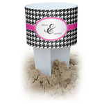 Houndstooth w/Pink Accent Beach Spiker Drink Holder (Personalized)