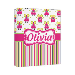 Pink Monsters & Stripes Canvas Print (Personalized)