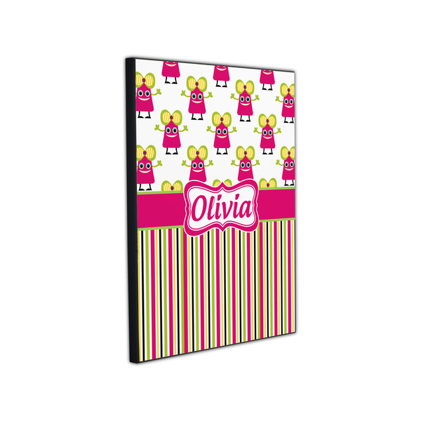 Pink Monsters & Stripes 11x14 Wood Print - Angle View
